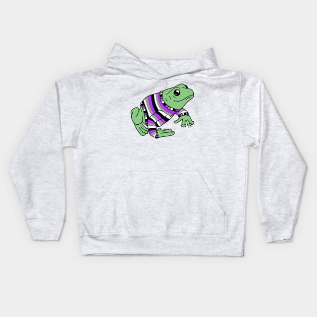 Asexual Frog Kids Hoodie by Natalie Gilbert